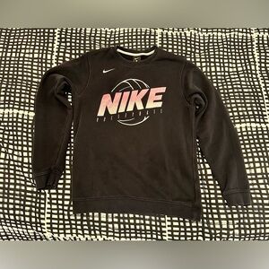Nike Sz S Volleyball Sweatshirt Crewneck Graphic Swoosh Black 835589-010